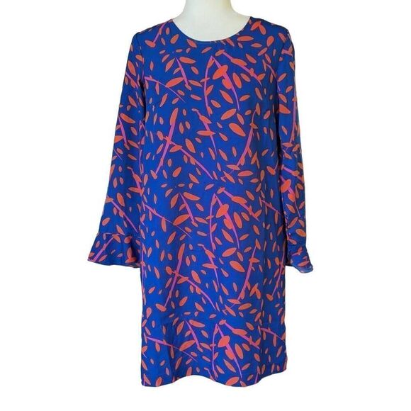 New Buckhead Bettie Shift Mini Dress Royal Blue Printed Size Medium Floral - Picture 2 of 9